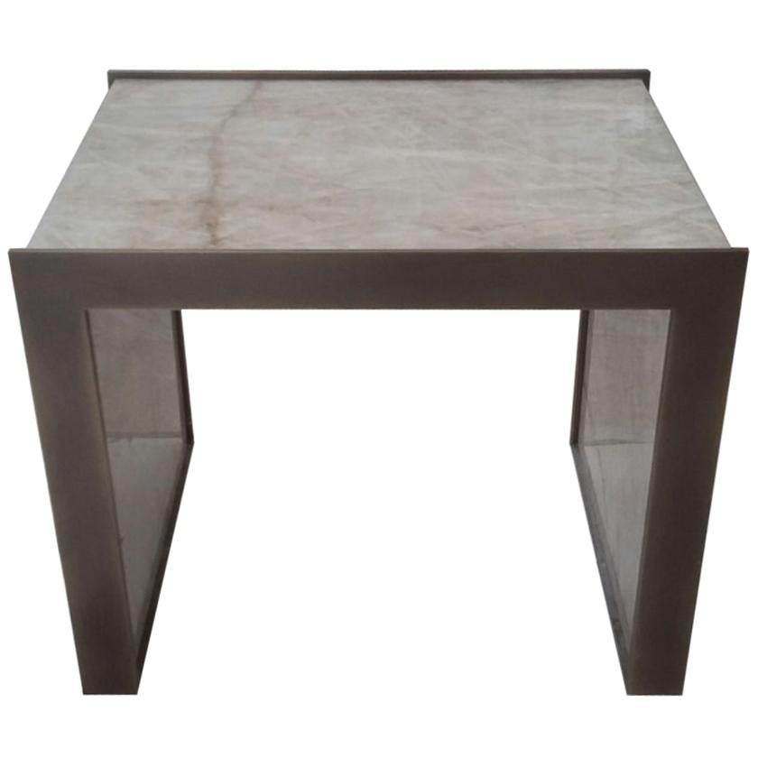 Maschi Custom Table in Cristallo Stone and Metal im Angebot
