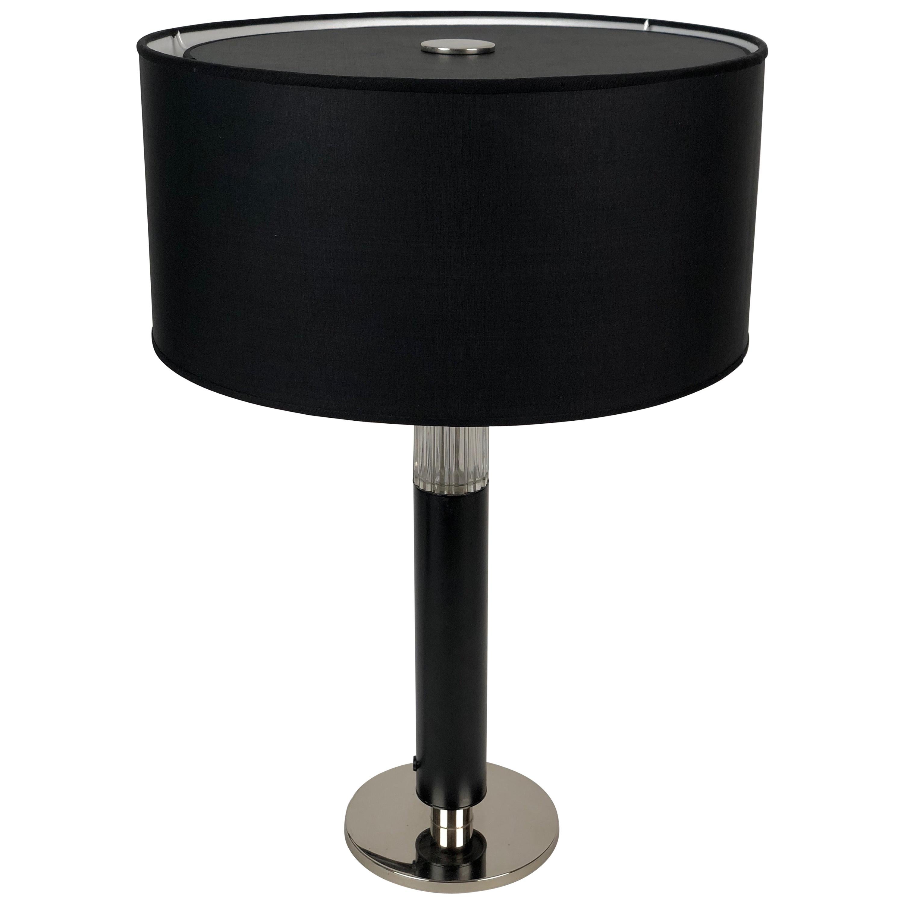 Masculine Black Table Lamp from J. T. Kalmar For Sale
