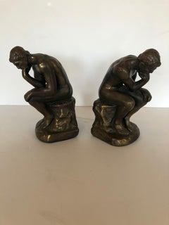 Masculine Bronze Clad Male Nude Bookends