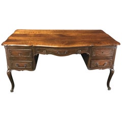Masculine French Louis XV Style Large Oak Desk