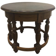 Masculine Jacobean Round Wooden Centre Table or Oversized Side Table