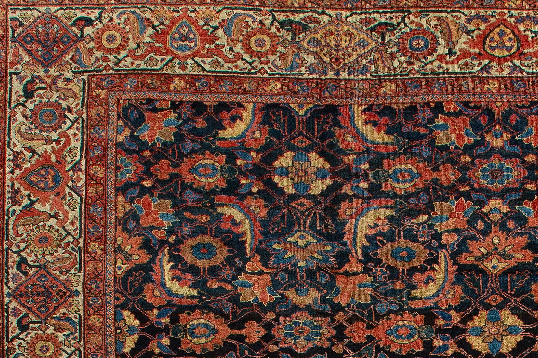 Wool Masculine Large Antique Persian Mahal Sultanabad Rug, Early 20th Century For Sale