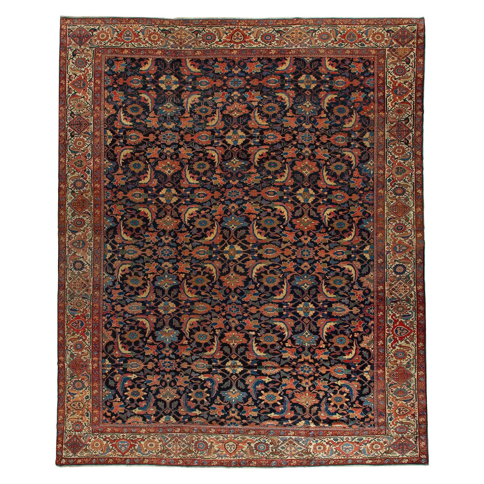 Großer antiker persischer Mahal Sultanabad-Teppich aus Masculine, Sultanabad, frühes 20. Jahrhundert