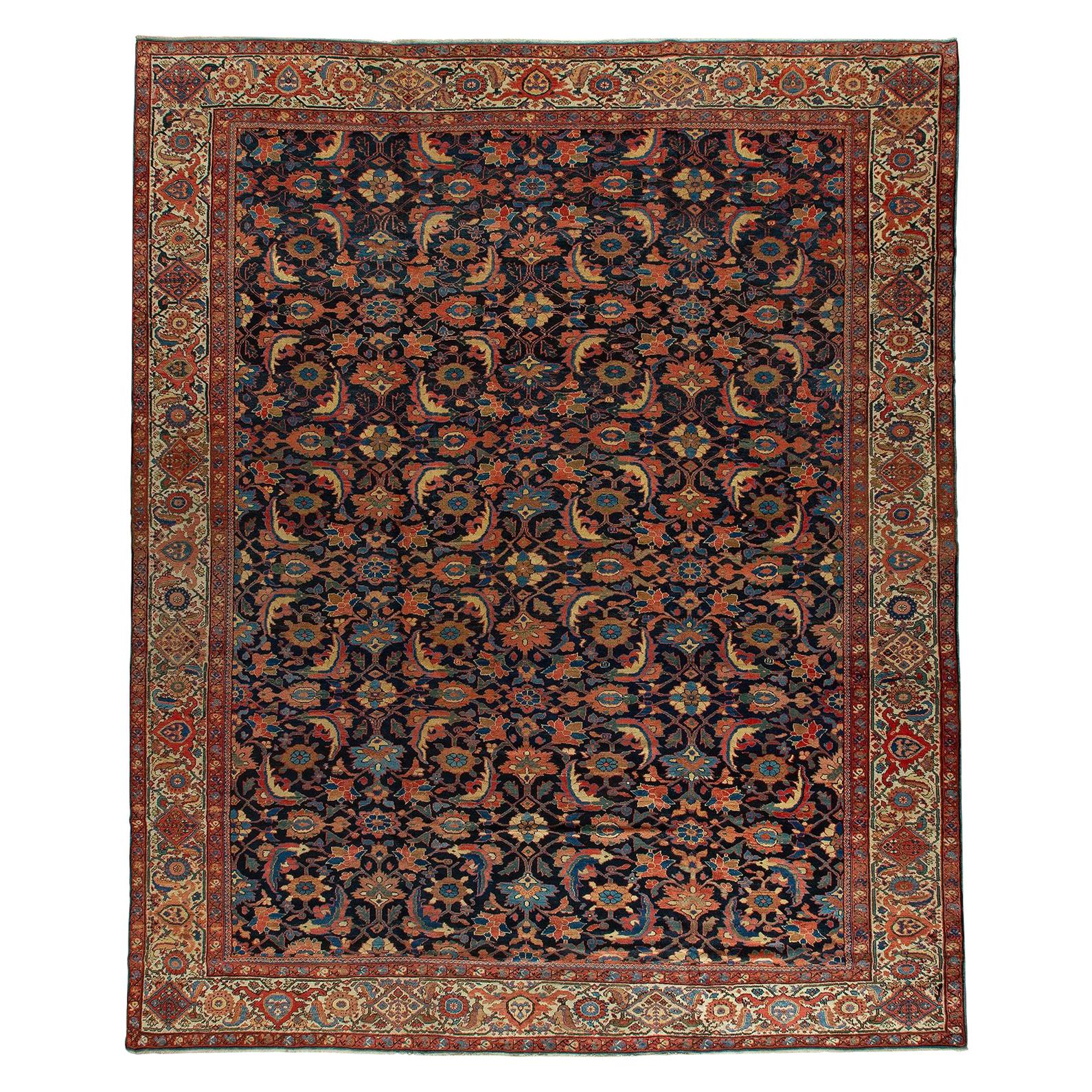 Masculine Large Antique Persian Mahal Sultanabad Rug, Early 20th Century For Sale