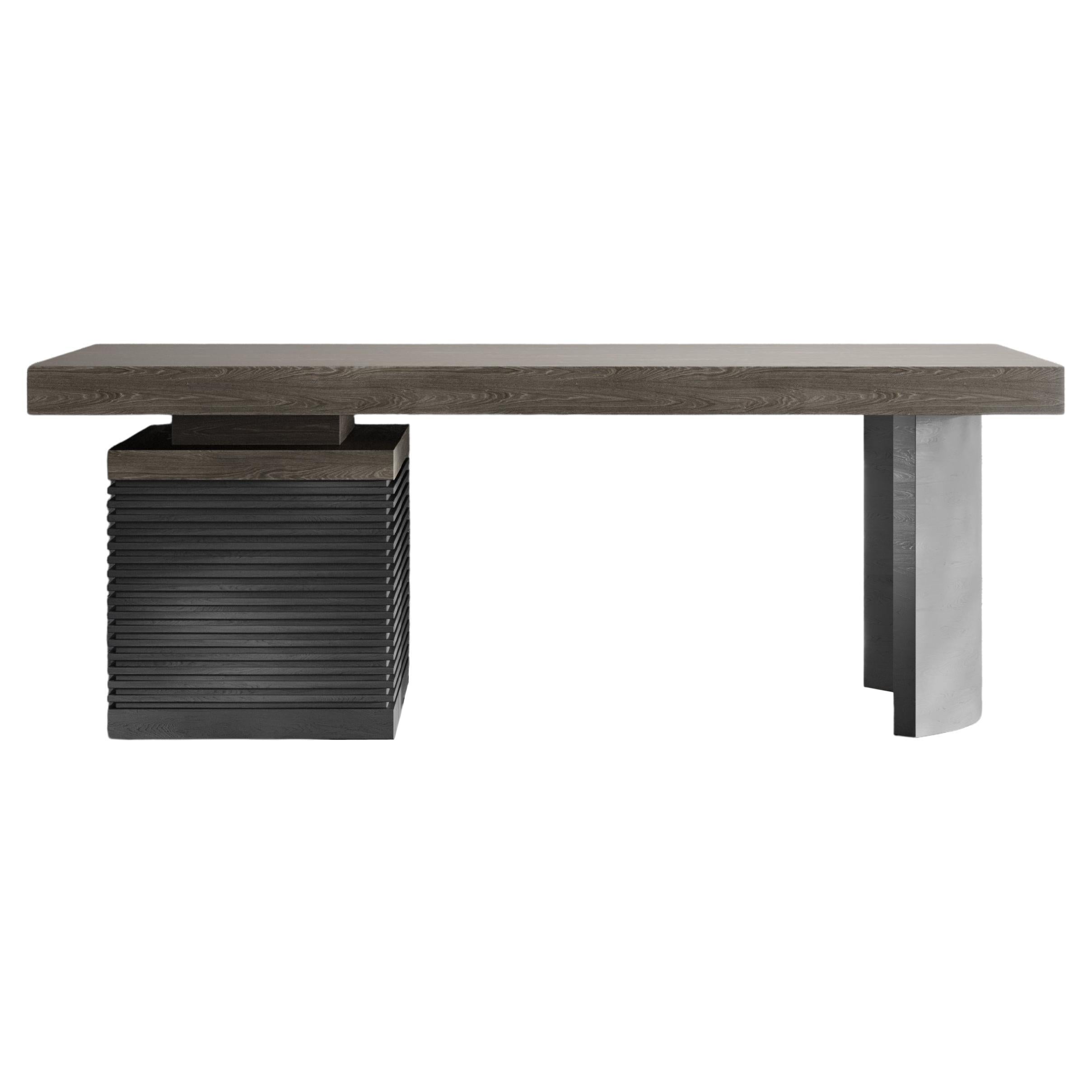 Masculine Modern Beach Oak Wood "Beach" Desk , Parisii Collection