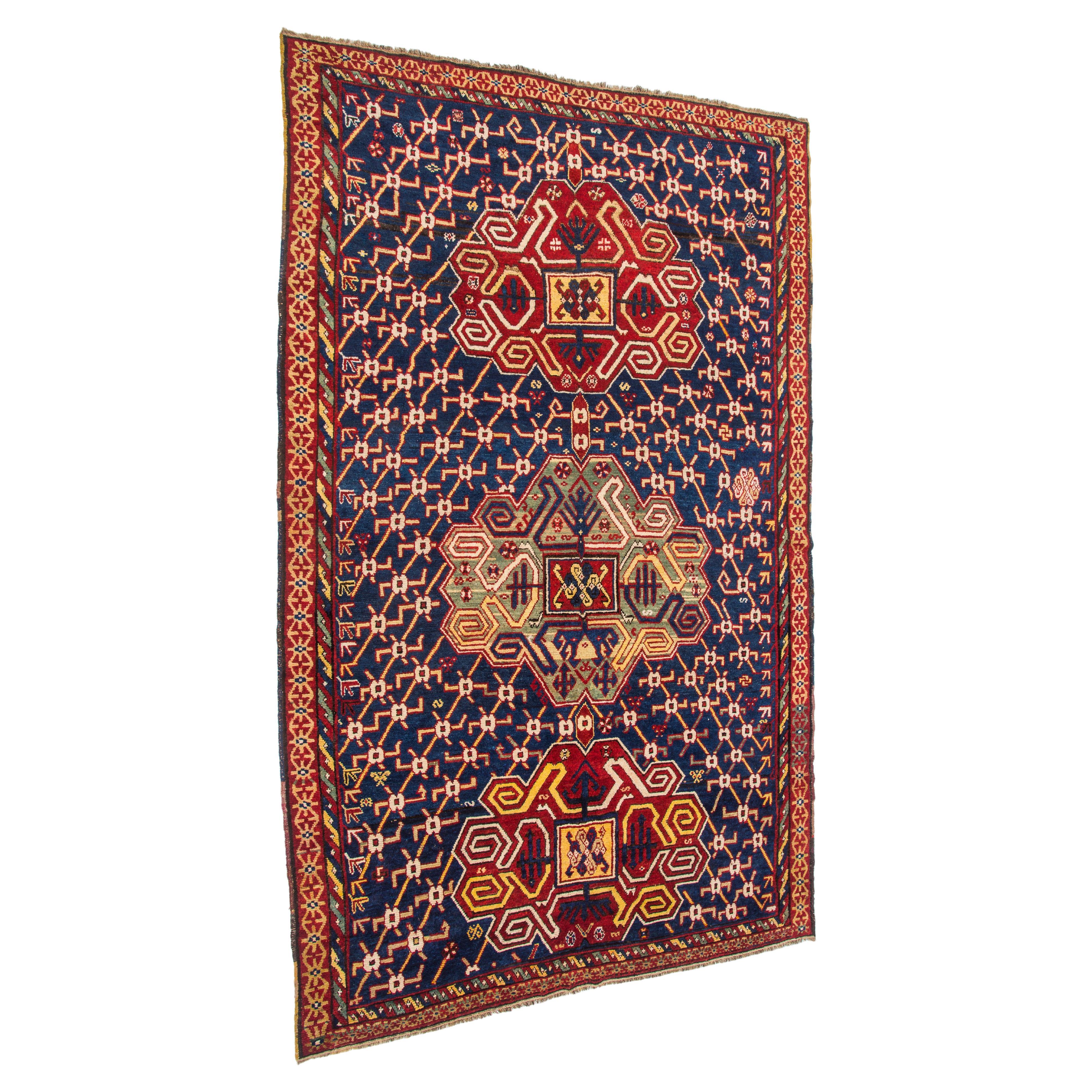 Masculine "mystery" S.Azerbaijan grand format carpet -Antique, 1860 or earlier  For Sale