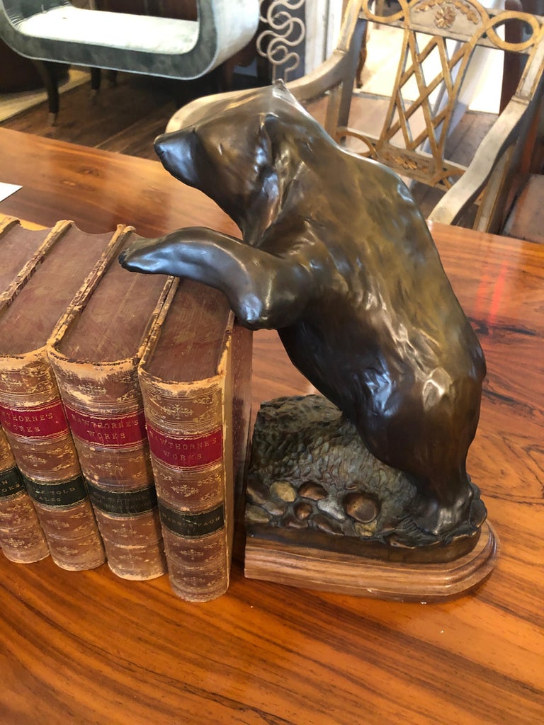 Masculine Pair of Bronze Bear Bookends at 1stDibs masculine bookends
