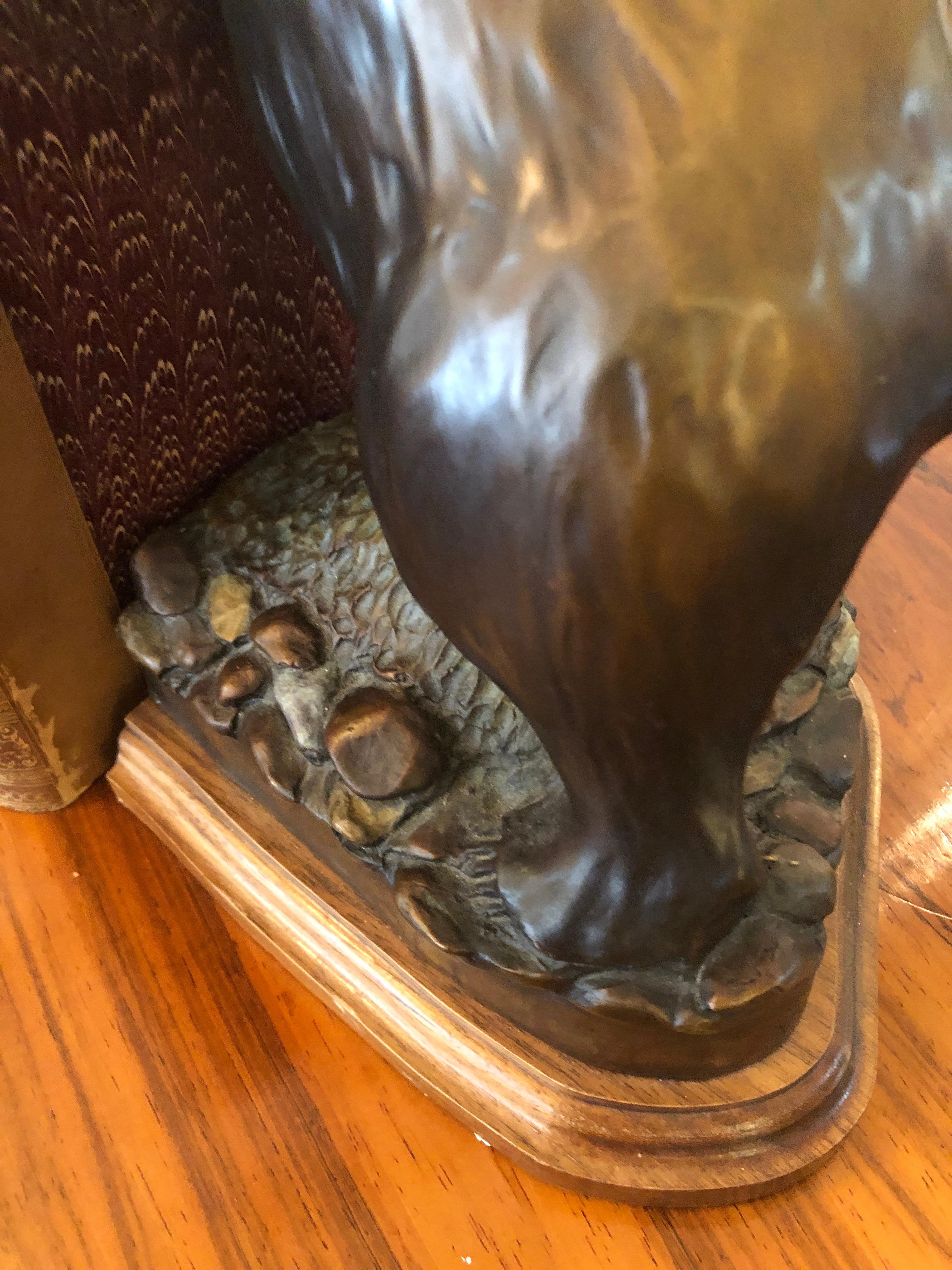 American Masculine Pair of Bronze Bear Bookends