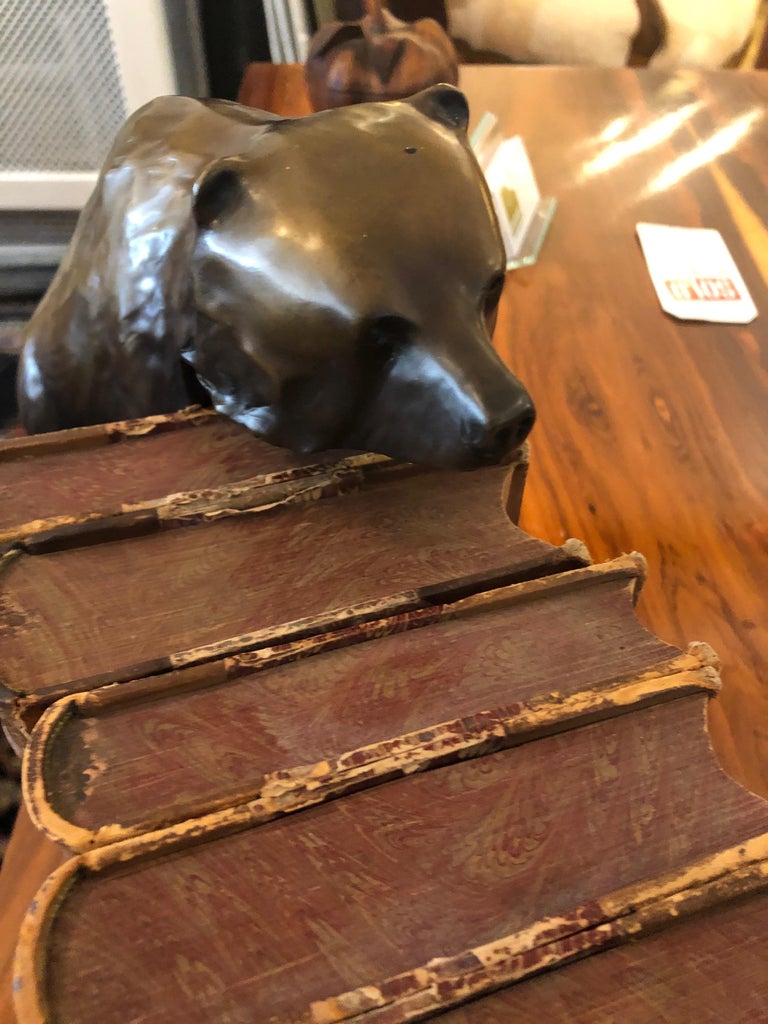 Masculine Pair of Bronze Bear Bookends at 1stDibs masculine bookends