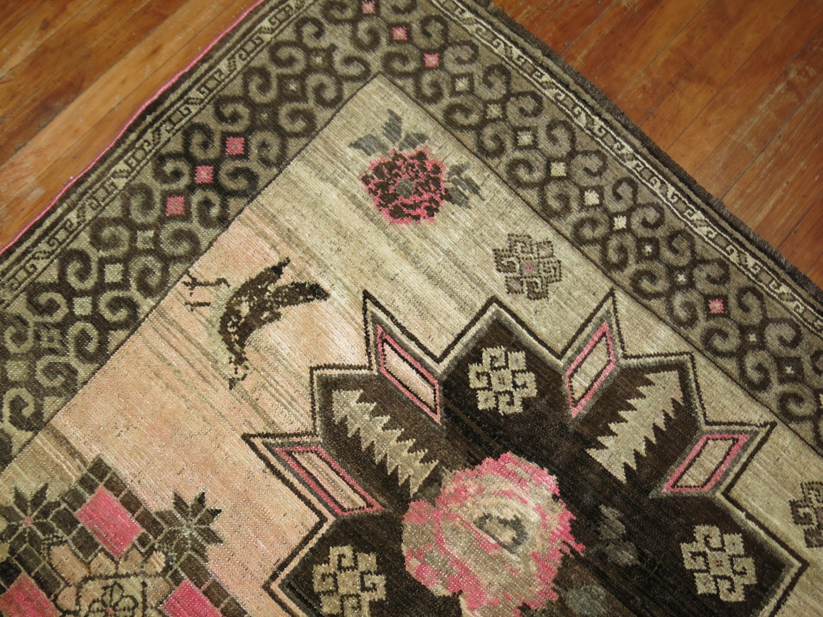 Hand-Knotted Masculine Turkish Room Size Rug For Sale
