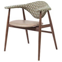 Masculo Dining Chair, Fully Upholstered, Smoked Oak Base