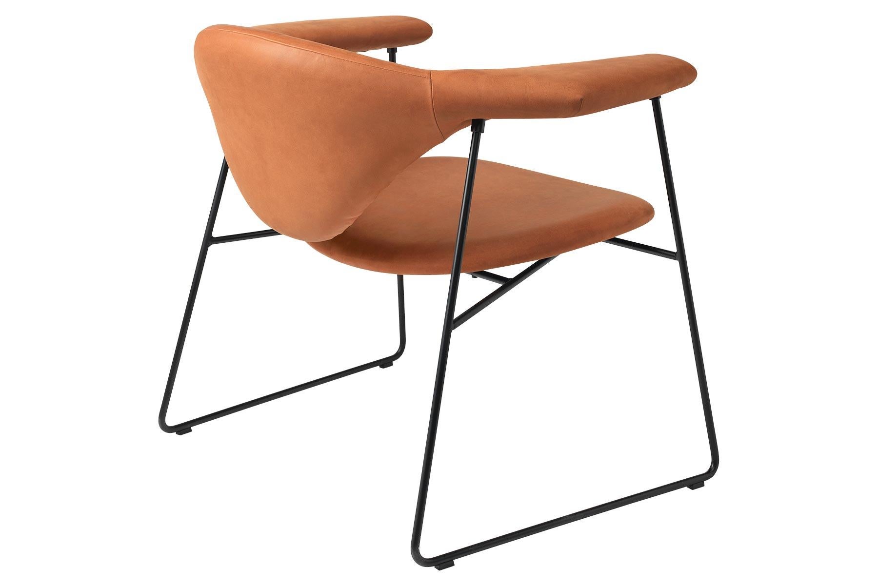 Danish Masculo Lounge Chair, Sledge Base For Sale
