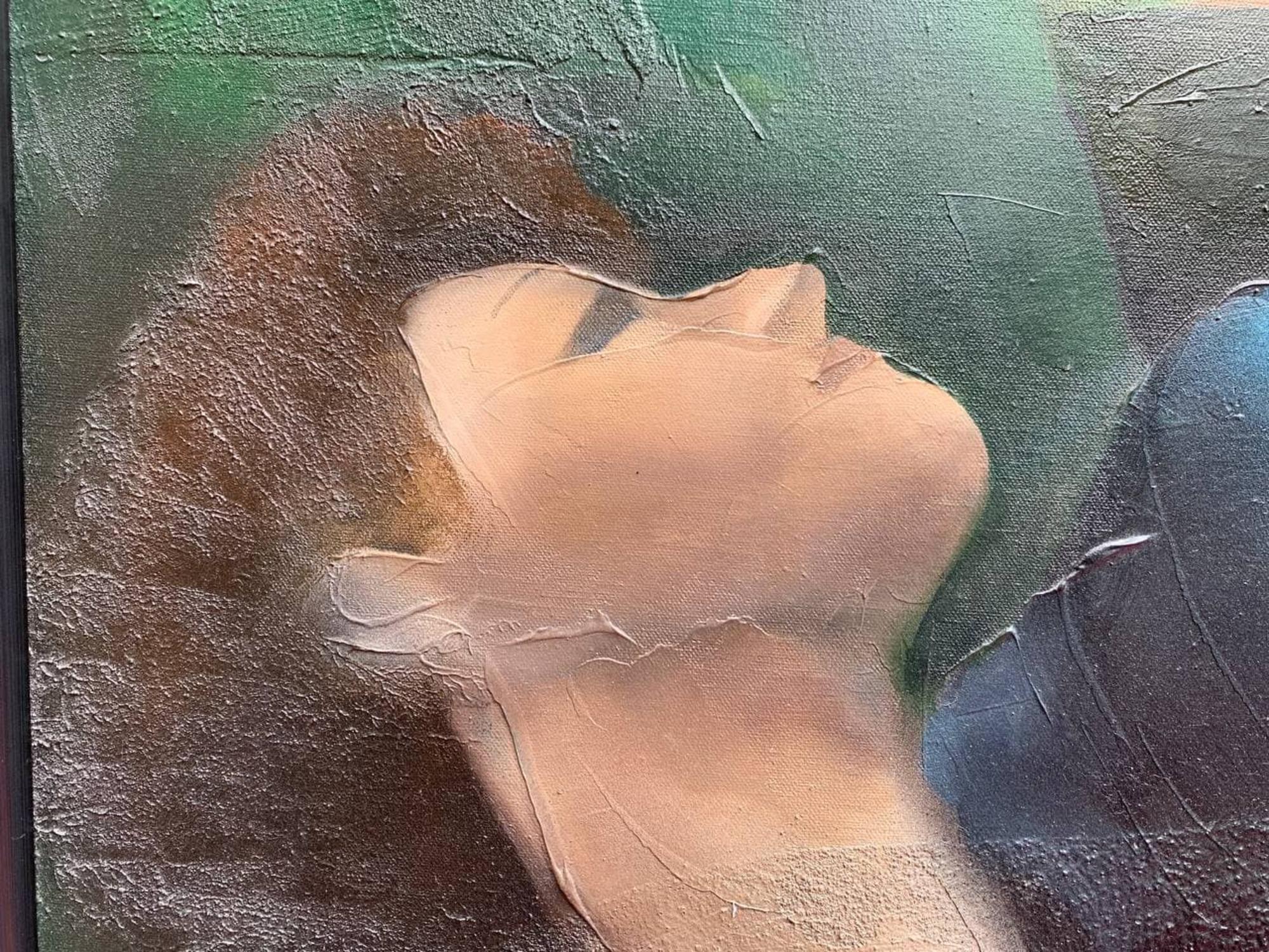1987 Artista americano Mase Lucas Quadro su tela Ritratto di donna nostalgica in vendita 10