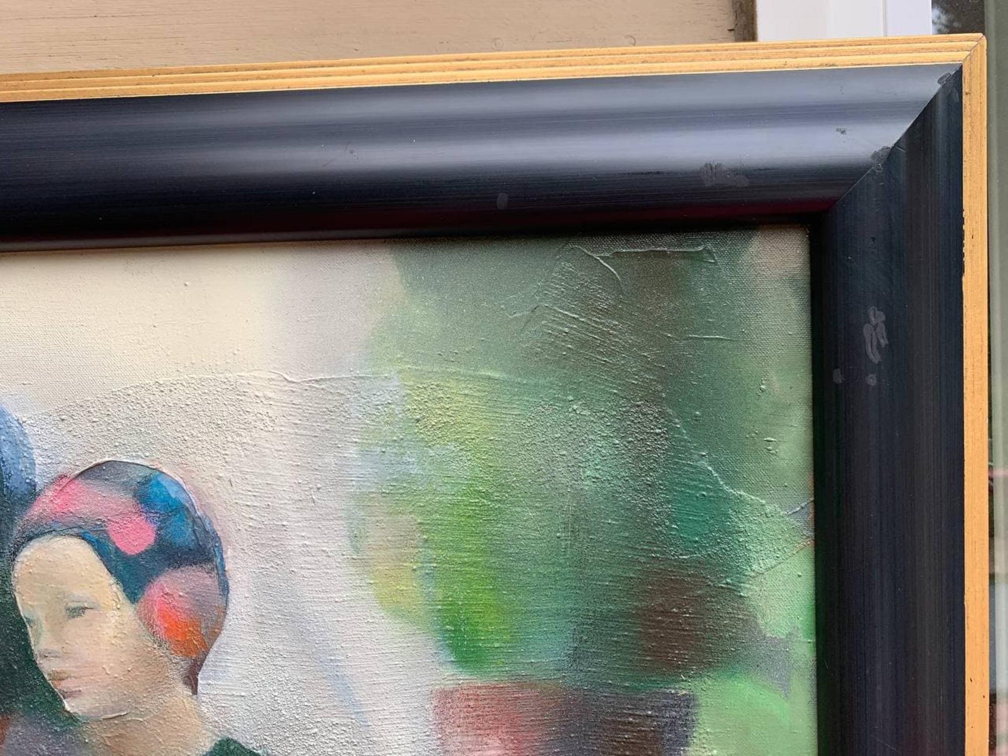 1987 Artista americano Mase Lucas Quadro su tela Ritratto di donna nostalgica in vendita 5