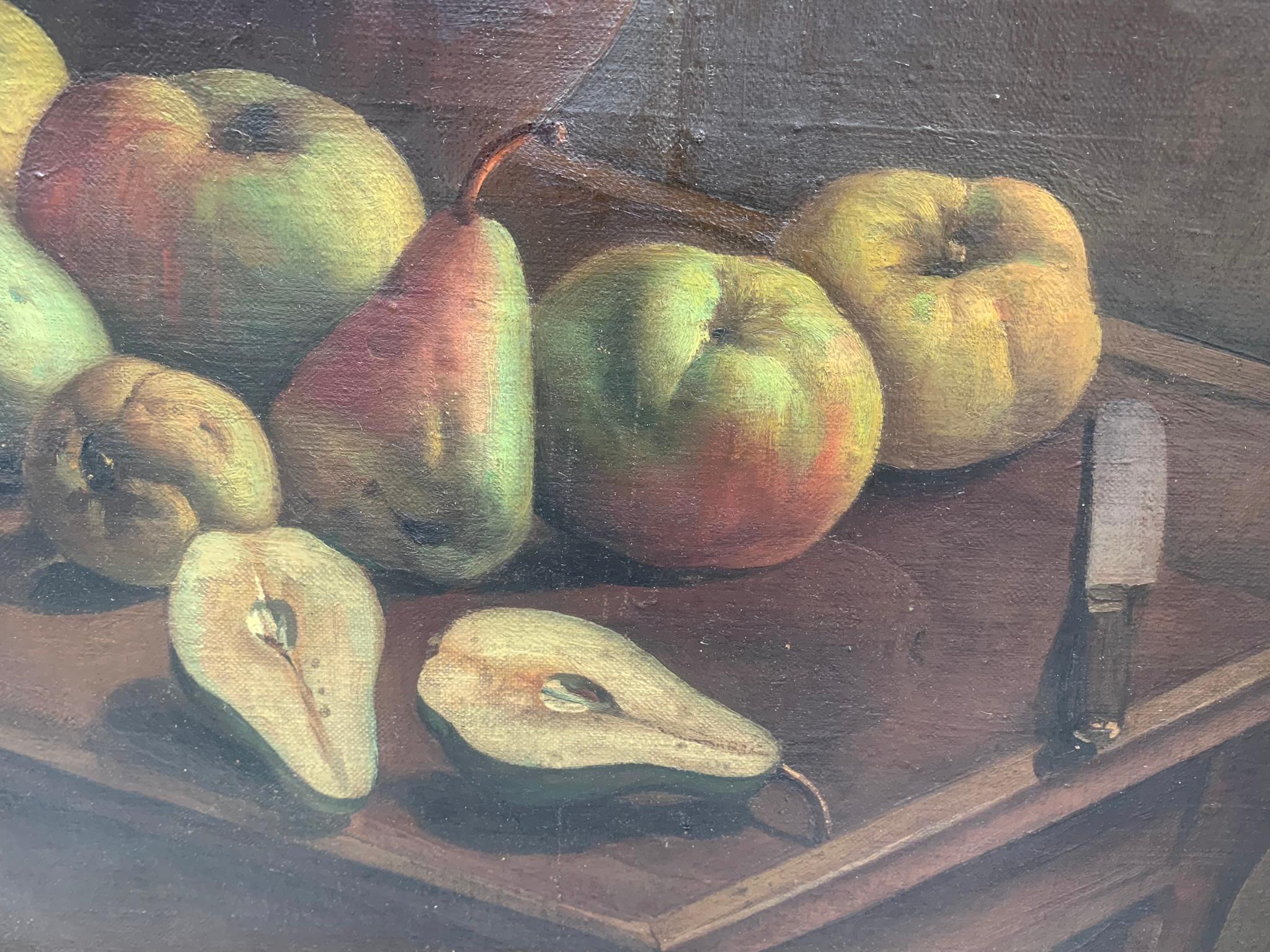 Still Life with Pears and Pomegranate by Mario Maserati. Signed and Dated 1927. 5