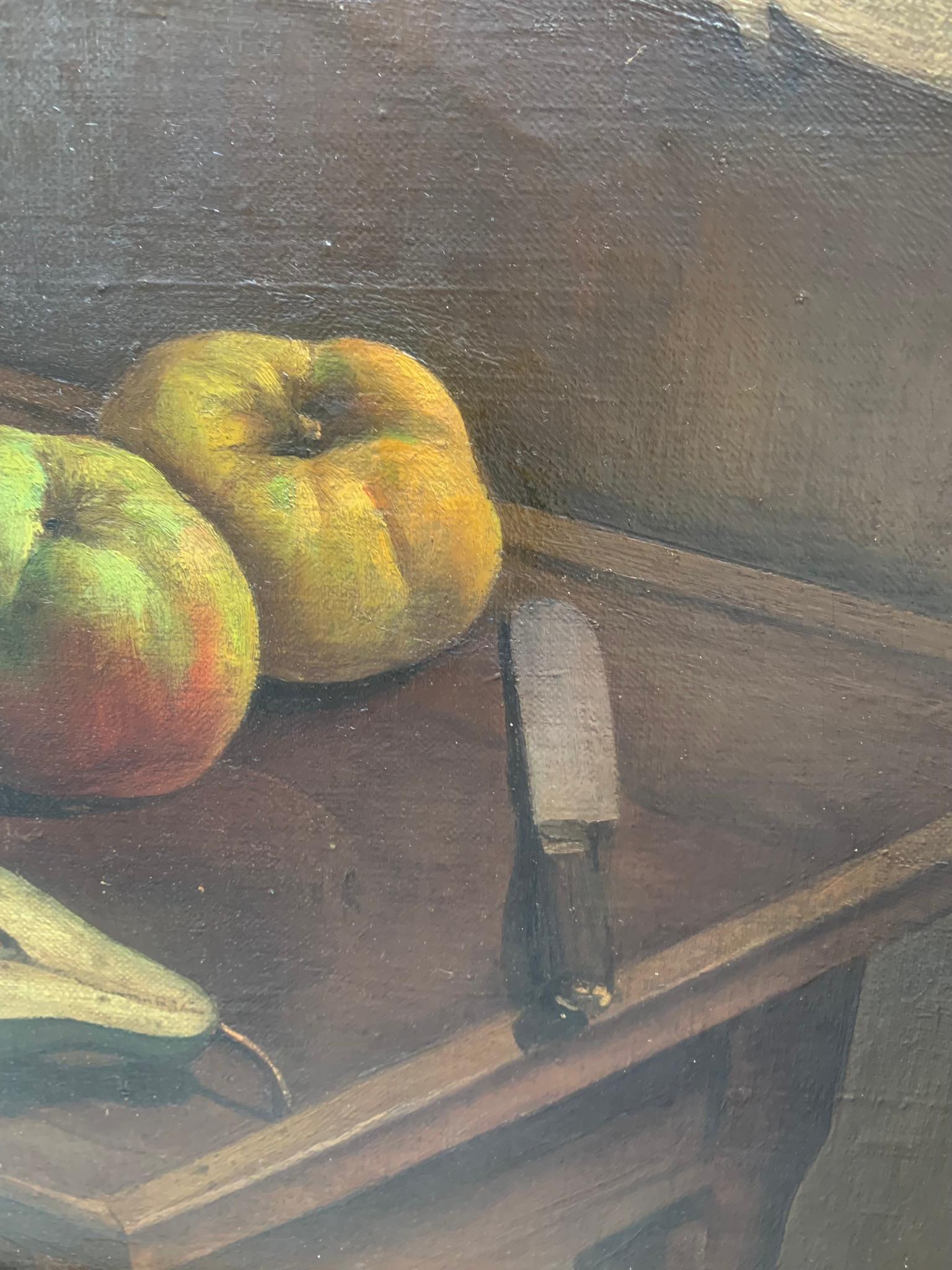 Still Life with Pears and Pomegranate by Mario Maserati. Signed and Dated 1927. 8