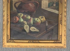 Still Life with Pears and Pomegranate by Mario Maserati. Signed and Dated 1927.