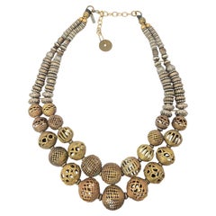 Masha Archer "Corona di bronzo del Camerun" Collana a doppio filo
