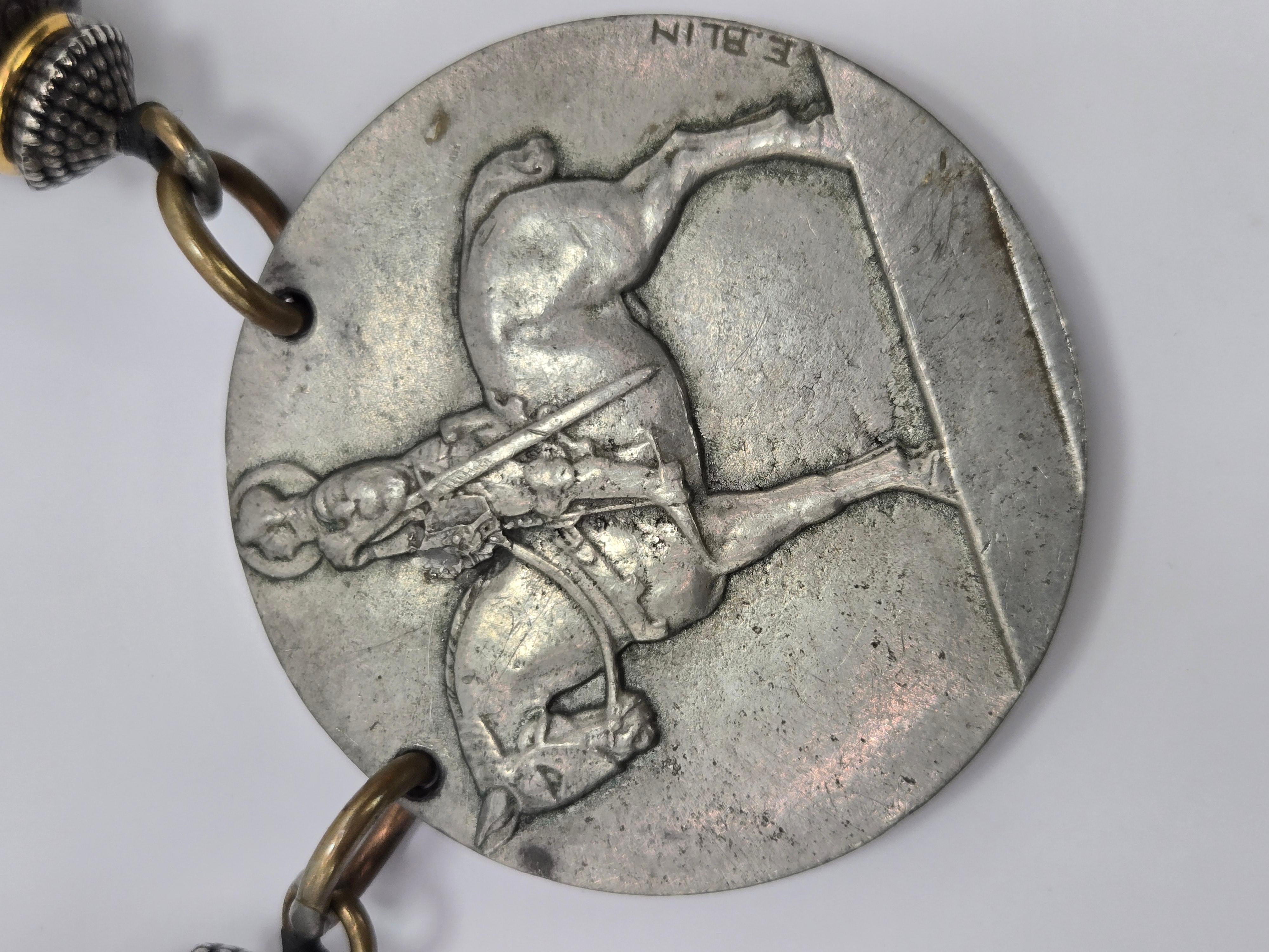 Masha Archer Joan of Arc Pendant Necklace with Bauxite and Silver Beads In Good Condition For Sale In Point Richmond, CA