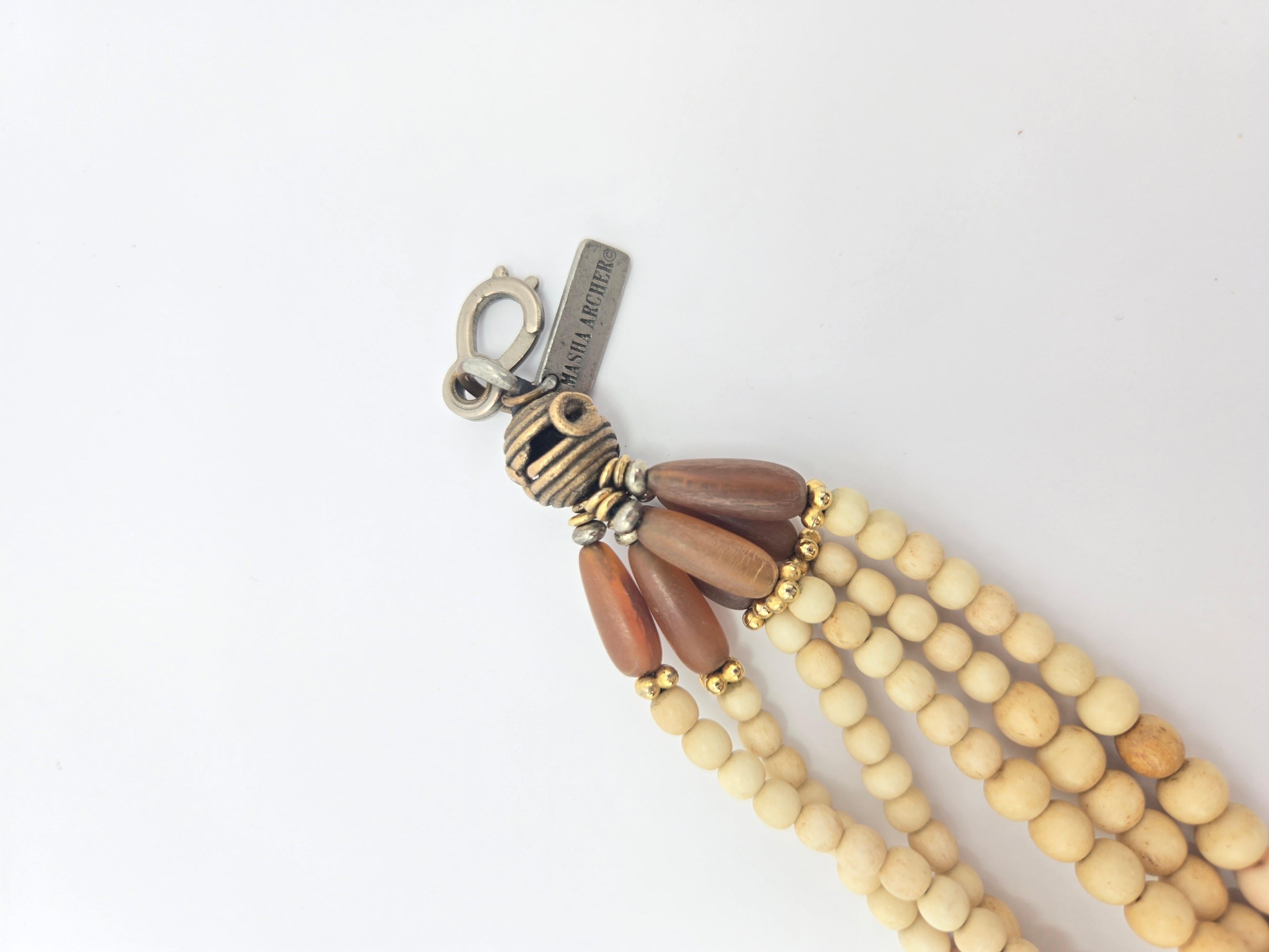 Artisan Masha Archer Multi-Strand Bone Beaded Bracelet