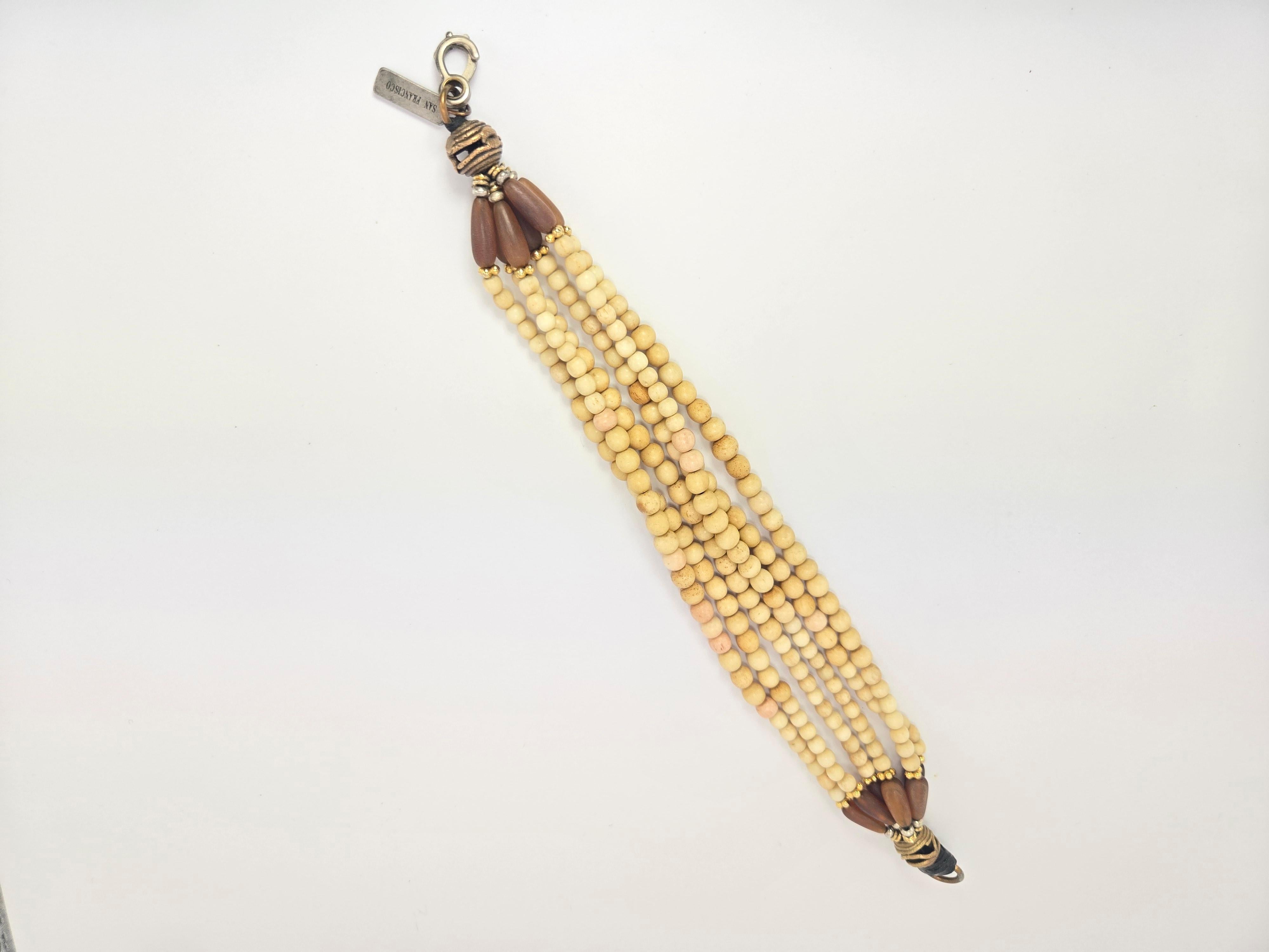 Women's or Men's Masha Archer Multi-Strand Bone Beaded Bracelet