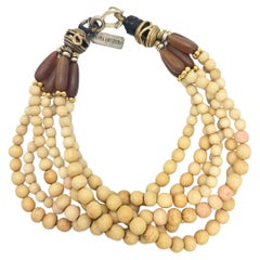 Bracciale con perline in osso a più fili di Masha Archer