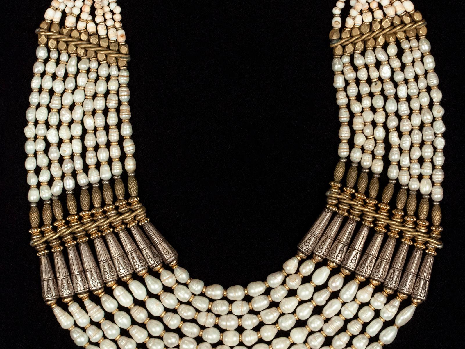 Tribal Masha Archer Pearl Bib Necklace