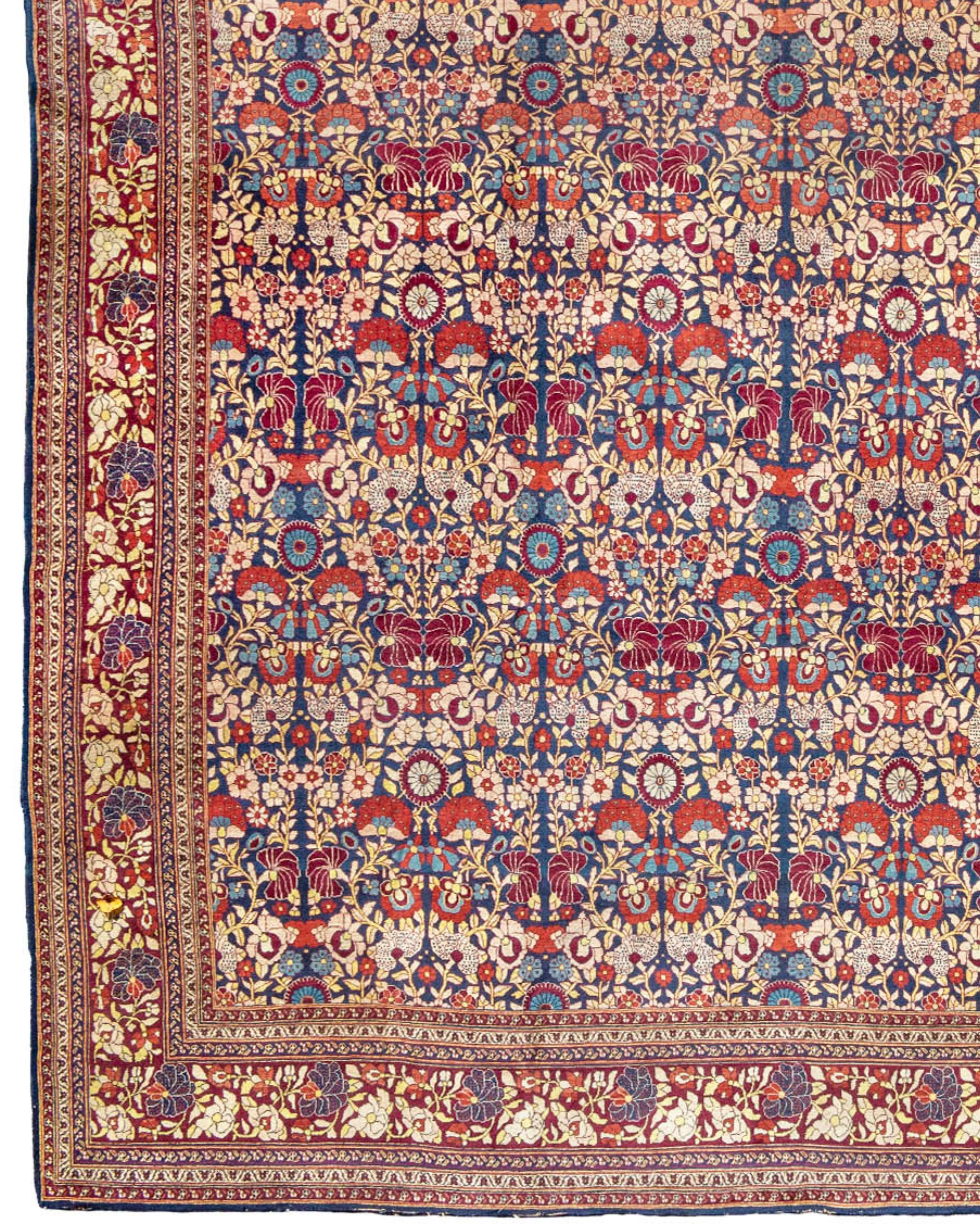 Hand-Knotted Antique Large Oversized Persian Mashad Carpet, c. 1900 For Sale