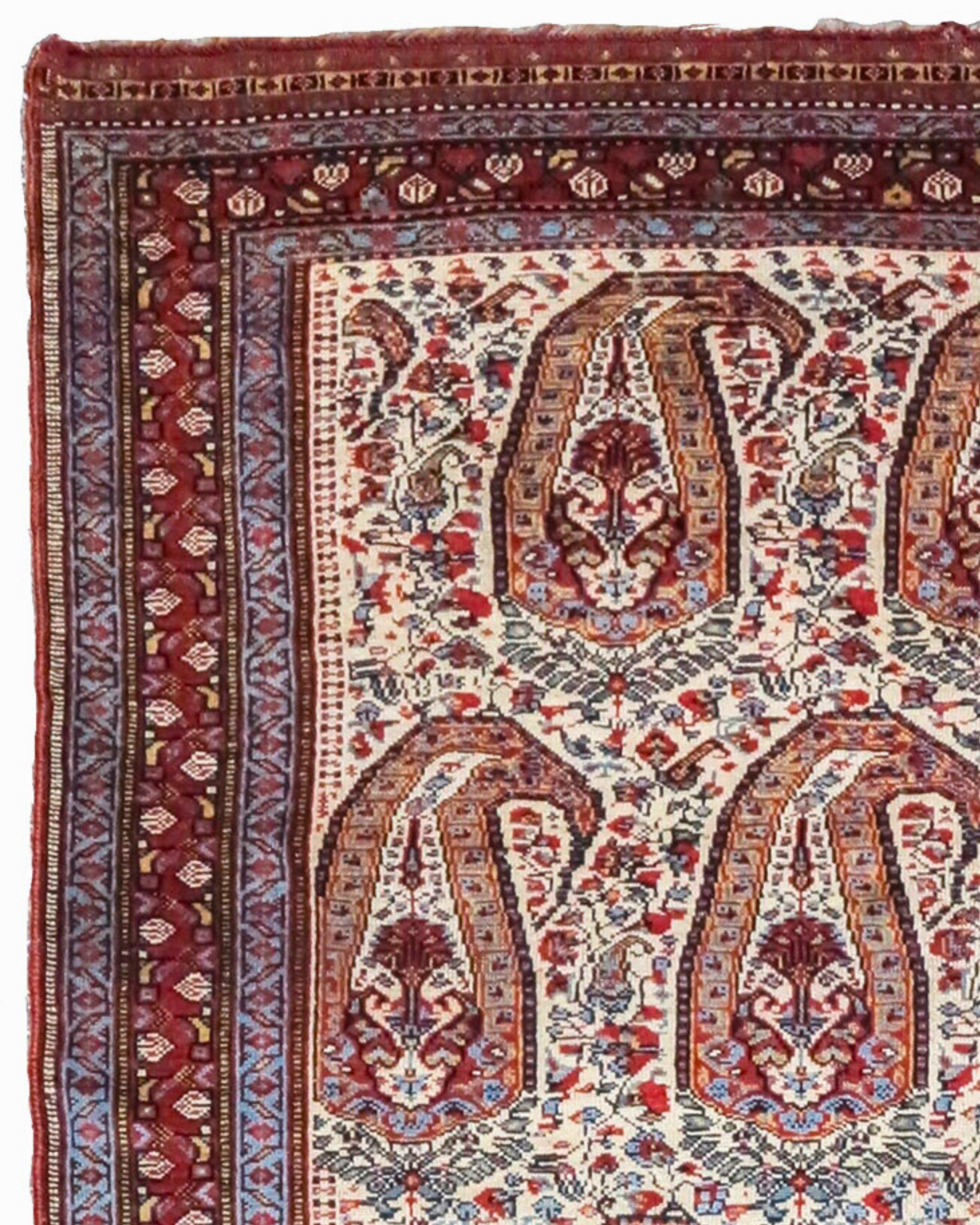Hand-Knotted Antique Persian Mashad Rug, 19th Century For Sale
