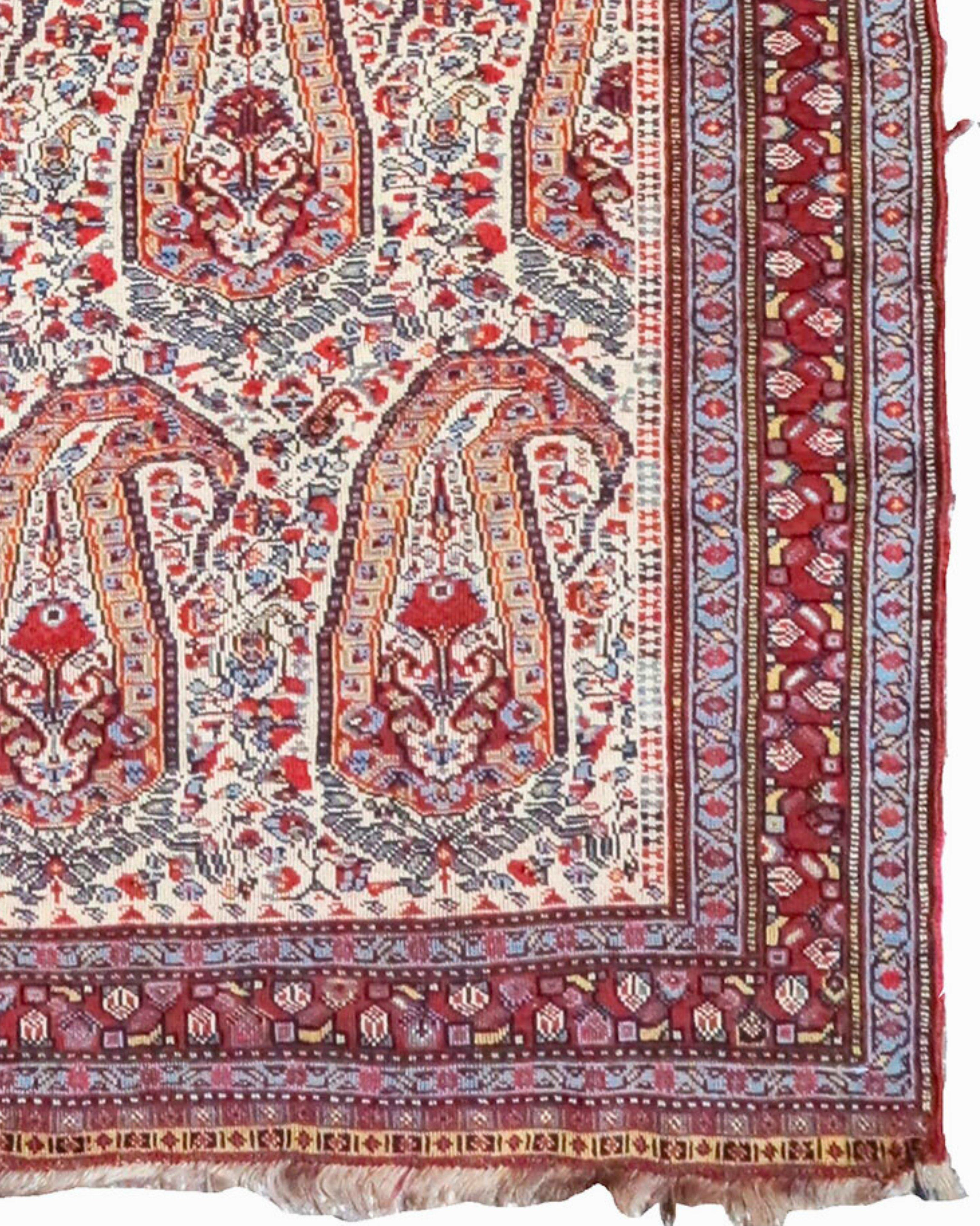 Wool Antique Persian Mashad Rug, 19th Century For Sale
