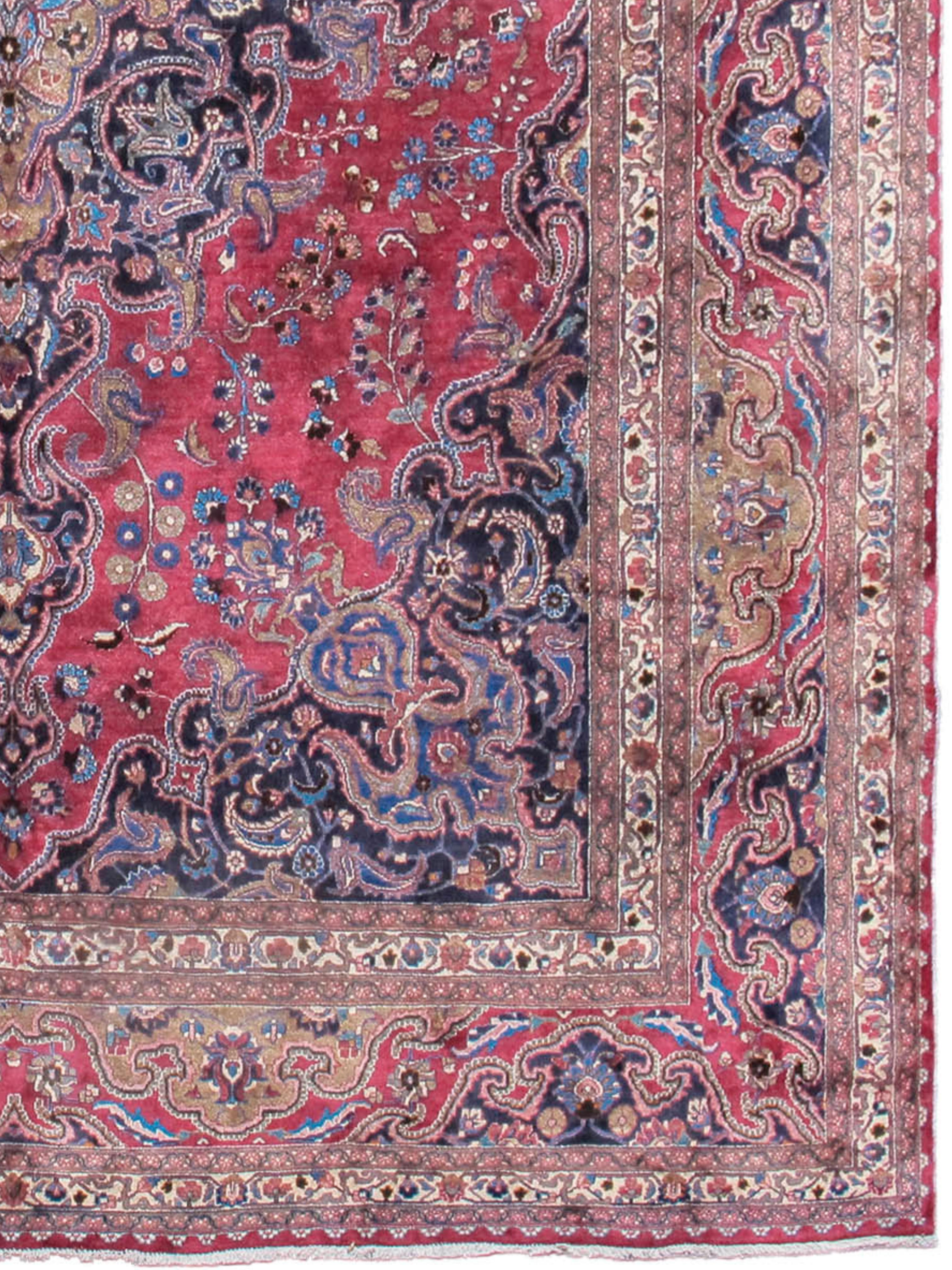 Mashad-Teppich, 20. Jahrhundert im Zustand „Hervorragend“ im Angebot in San Francisco, CA