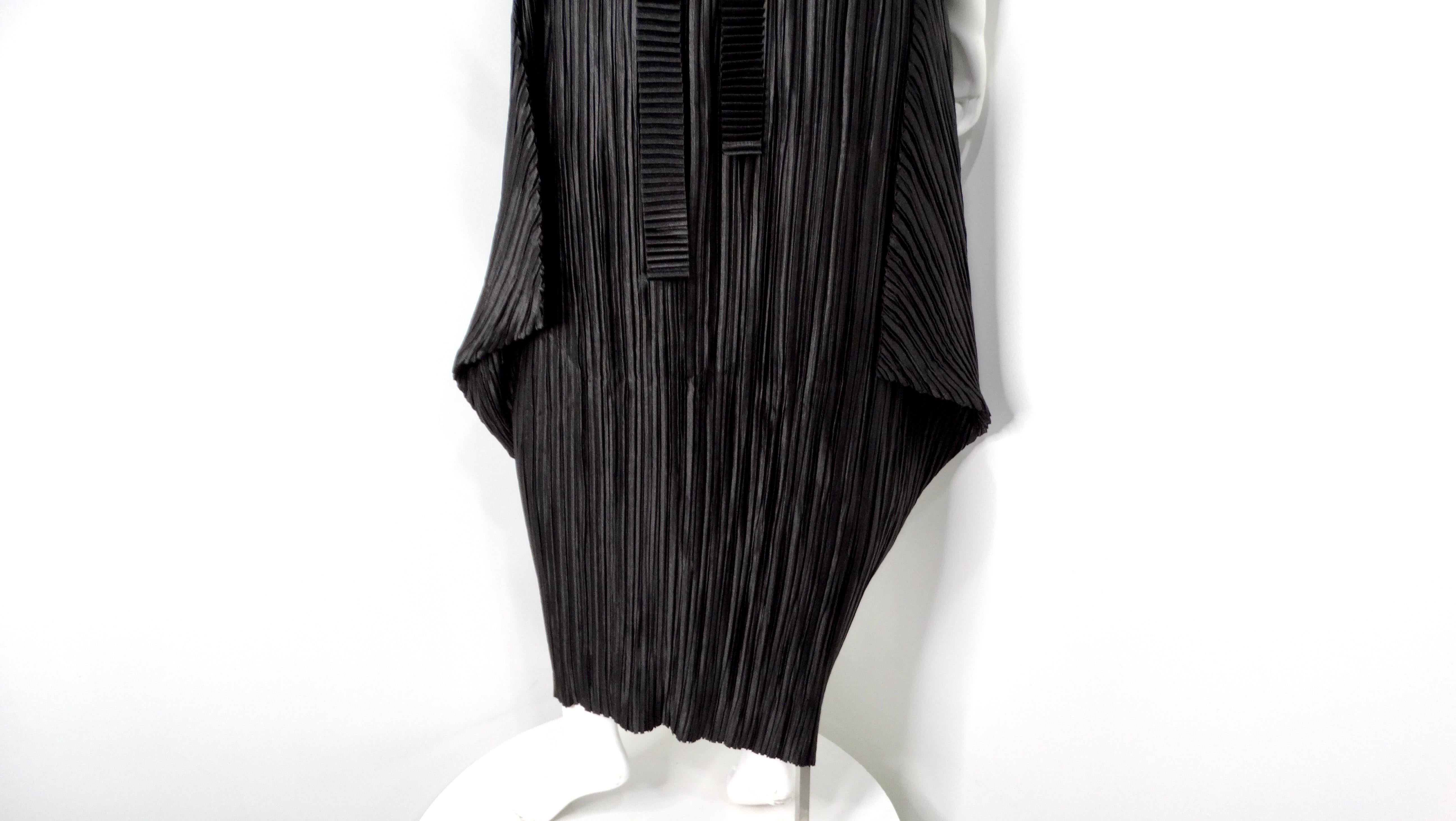 Mashiah Arrive 2000s Robe longue plissée noire avec manches à bras en vente 2