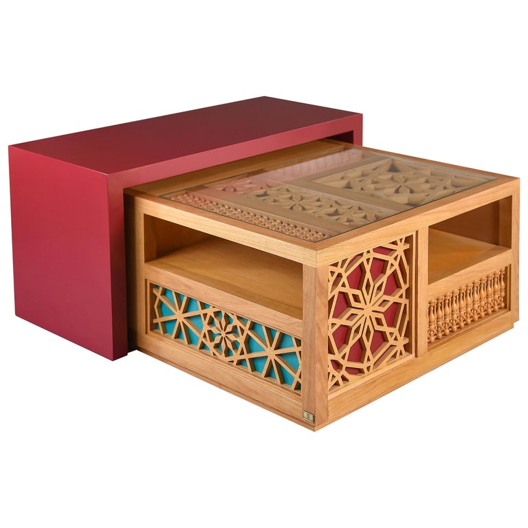 Mashrabiya Center Table Modern Oriental Coffee In Arabesque Mashrabiya Center Table Modern Oriental Coffee In Arabesque Pattern Style For