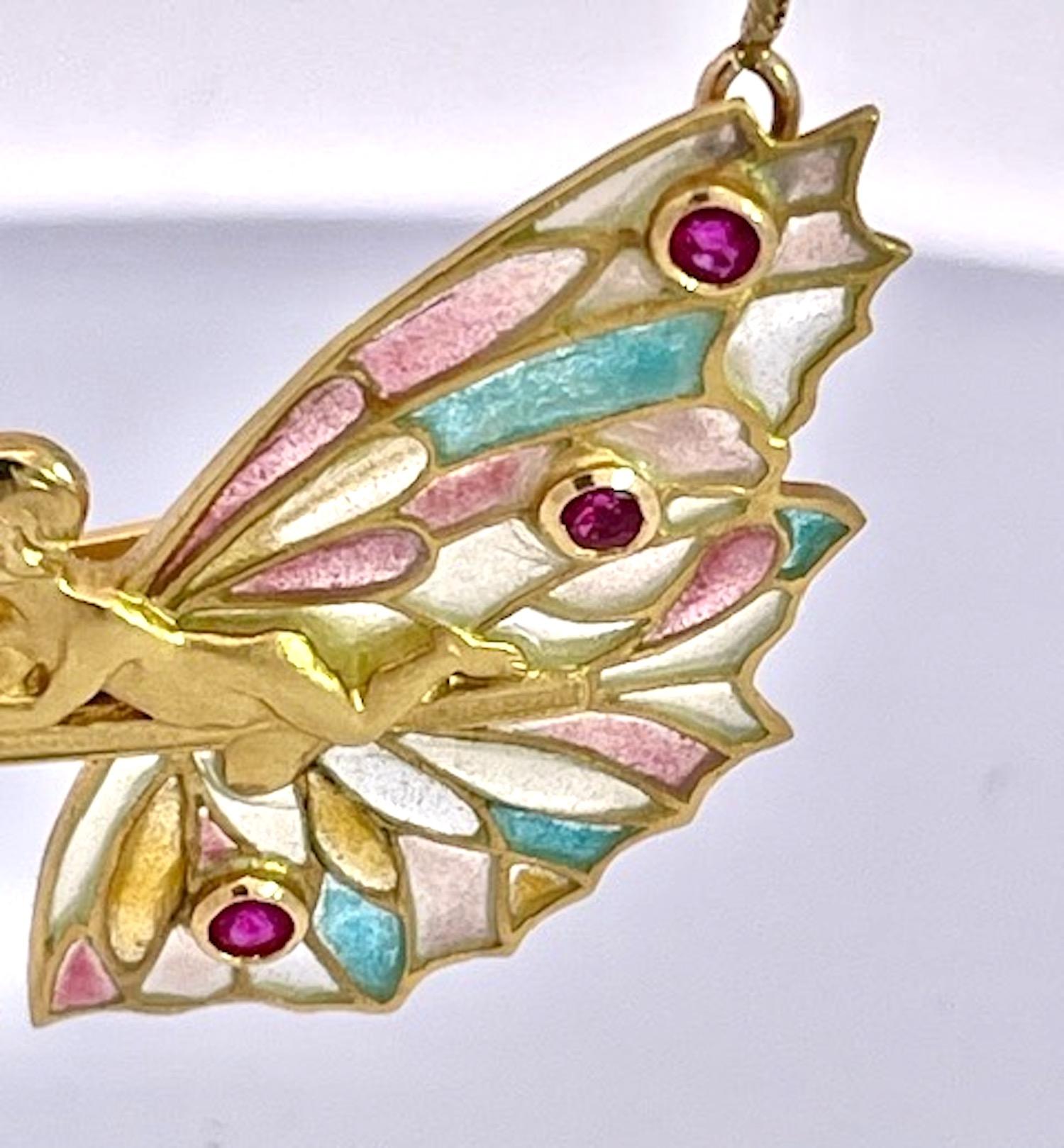 Masiera Plique a Jour Brooch Pendant Necklace 1