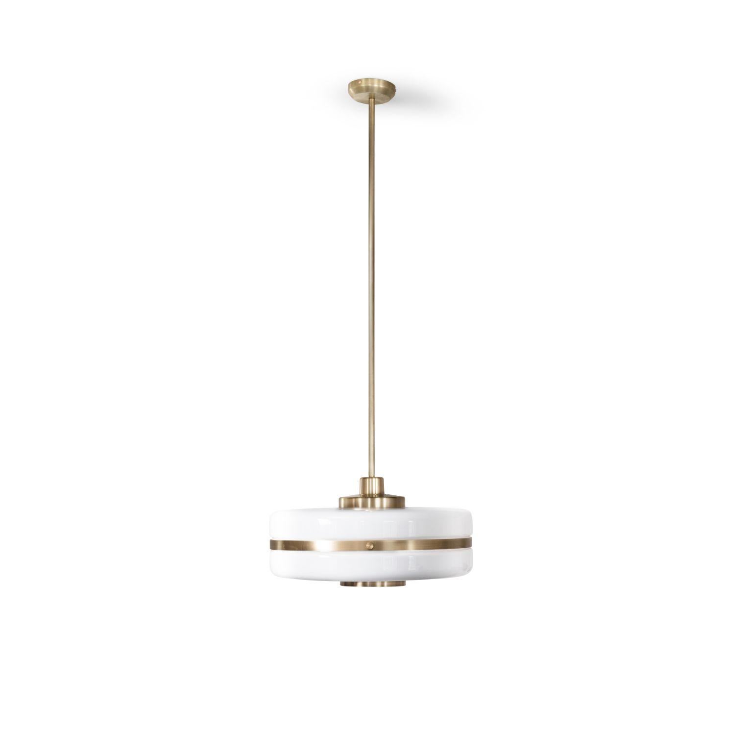 Masina pendant light by Bert Frank
Dimensions: 22 (only lamp) x 40 cm
Materials: Brass, glass

When Adam Yeats and Robbie Llewellyn founded Bert Frank in 2013 it was a meeting of minds and the start of a collaborative creative partnership with