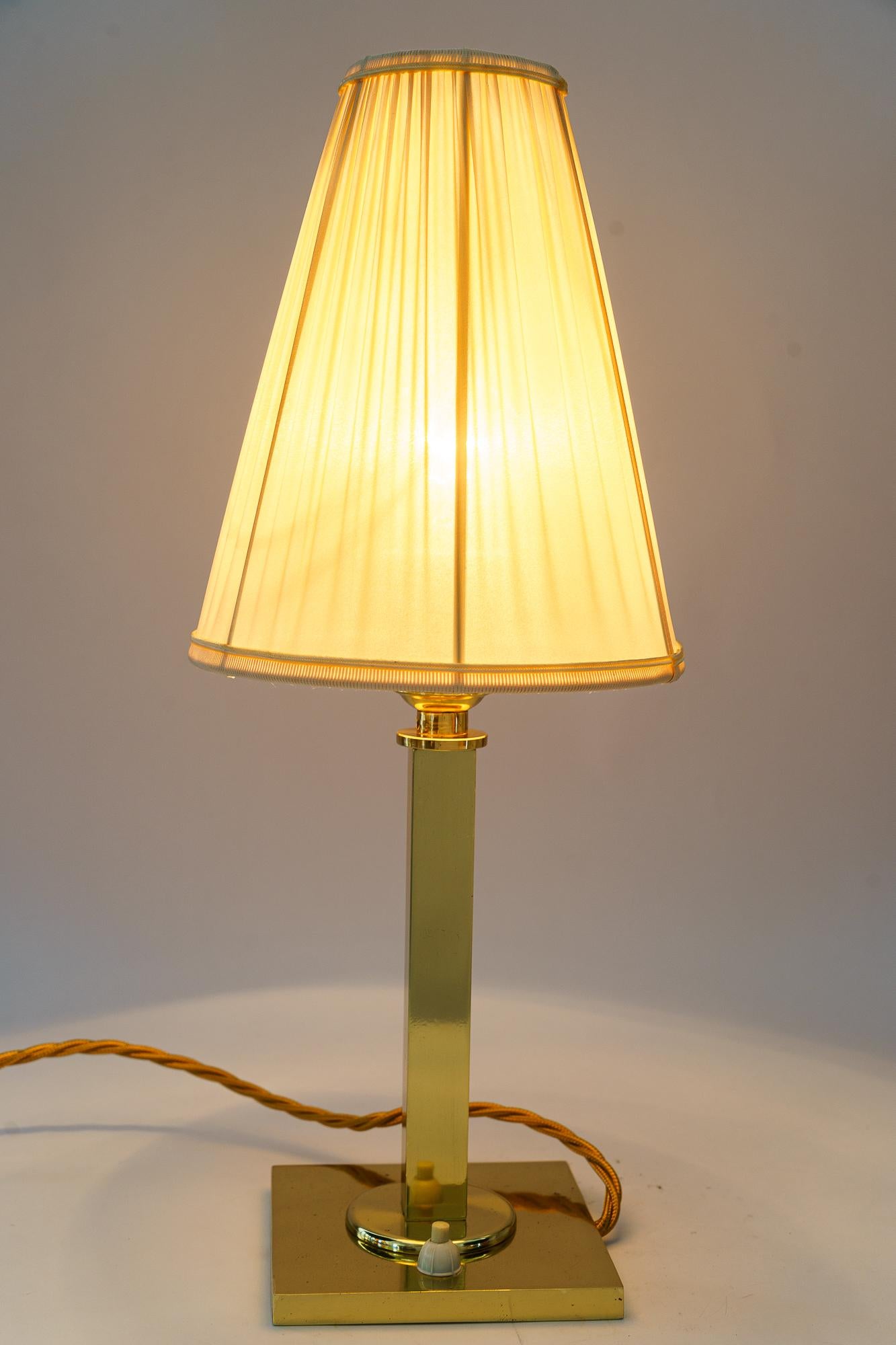 Masive Art Deco Table Lamp with fabric shade vienna around 1920s For Sale 3
