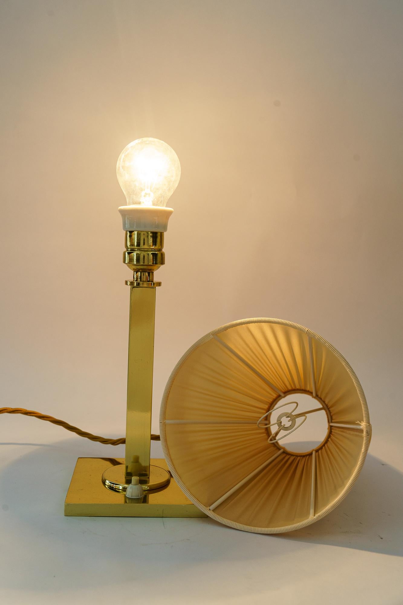 Masive Art Deco Table Lamp with fabric shade vienna around 1920s For Sale 4
