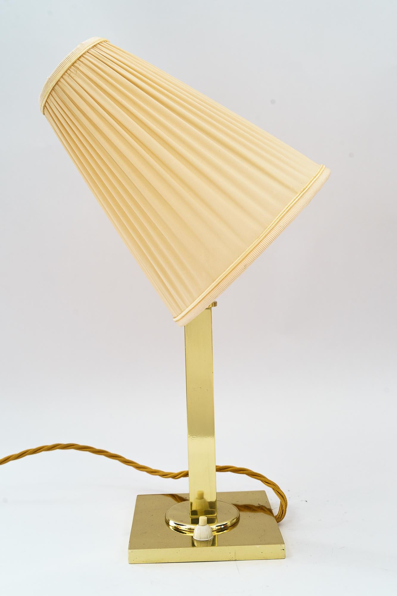 Early 20th Century Masive Art Deco Table Lamp with fabric shade vienna around 1920s For Sale