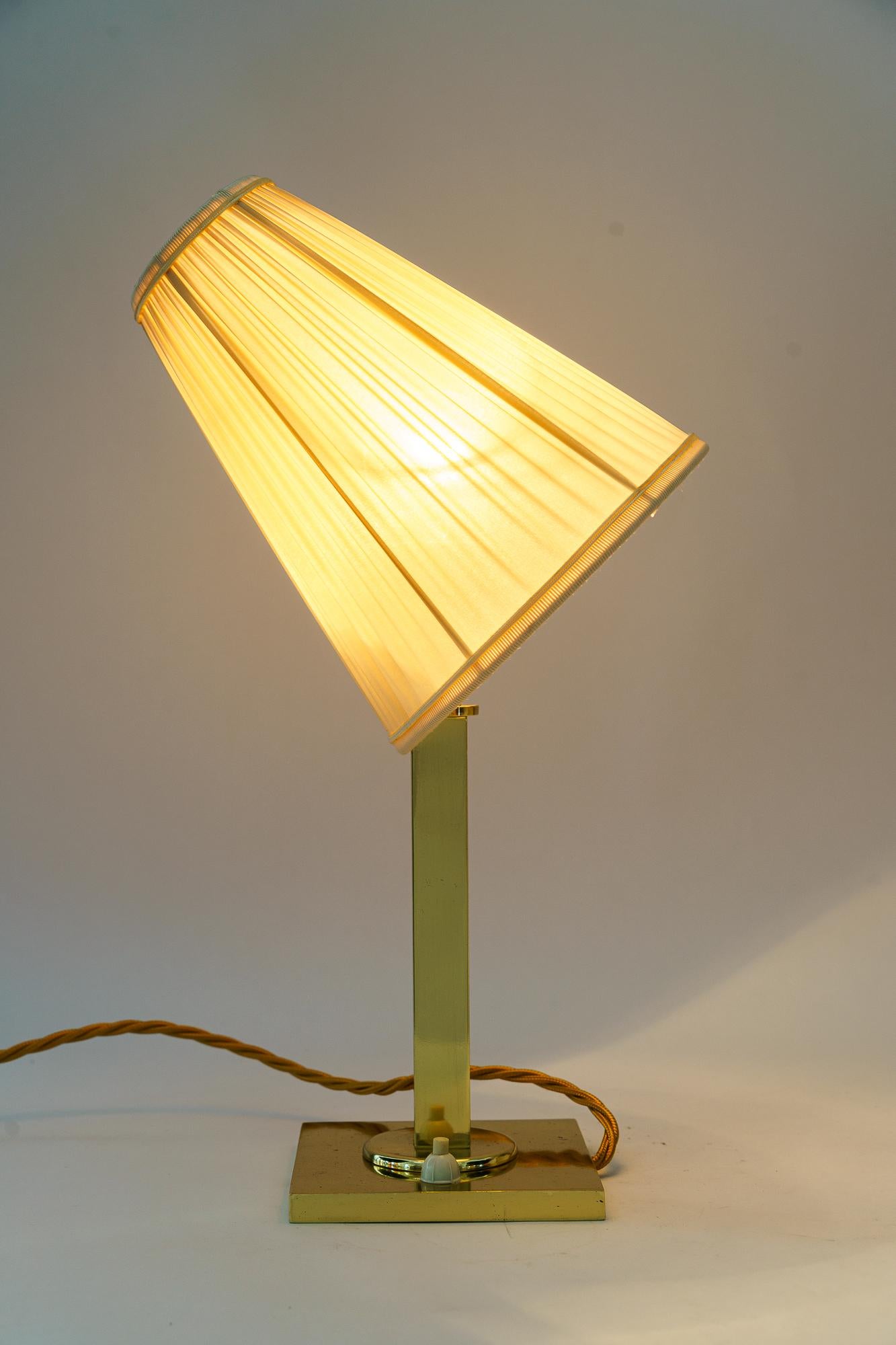 Masive Art Deco Table Lamp with fabric shade vienna around 1920s For Sale 1
