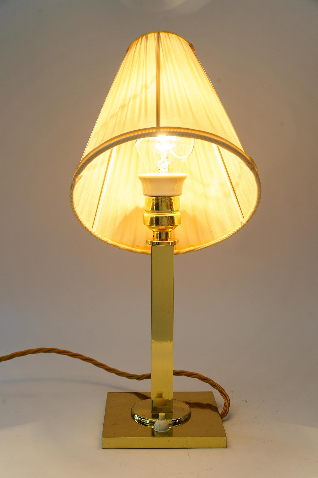 Masive Art Deco Table Lamp with fabric shade vienna around 1920s For Sale 2