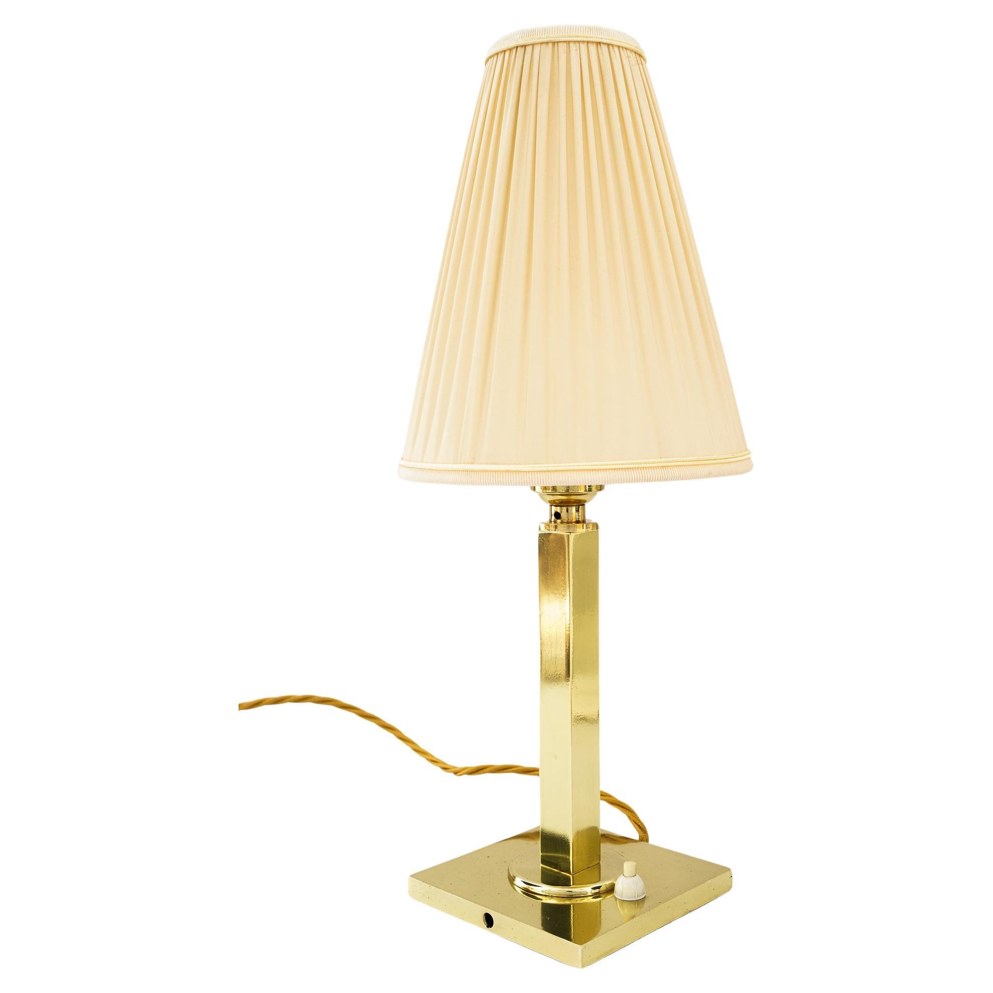 Masive Art Deco Table Lamp with fabric shade vienna around 1920s