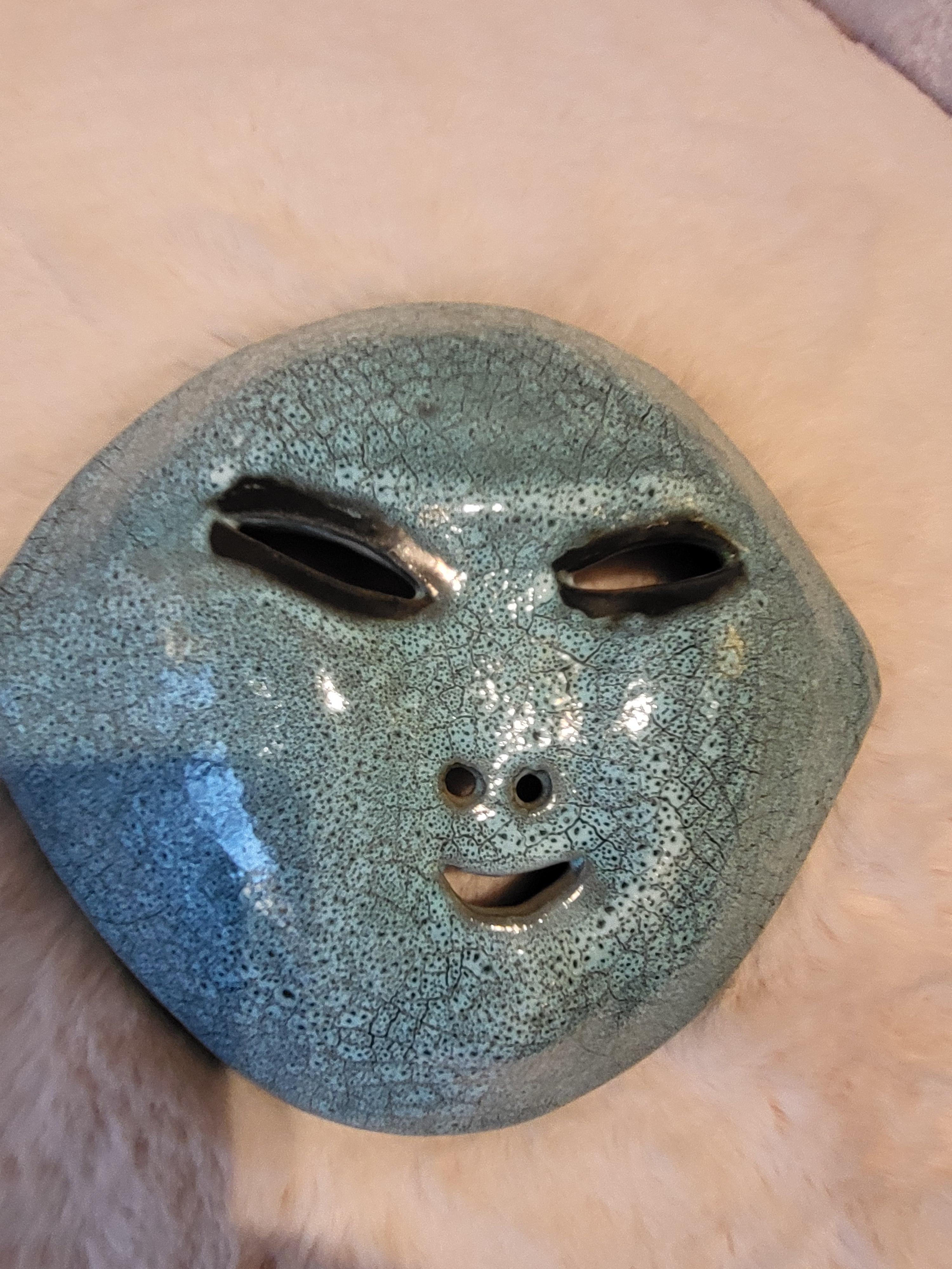 20th Century Mask by Accolay pottery, France, between 1947 and 1983 For Sale