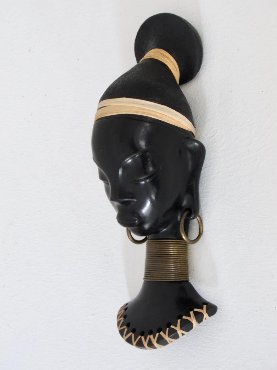 Austrian Mask of an African Prinzess by Leopold Anzengruber For Sale