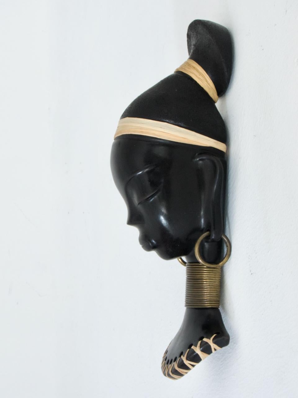 Mask of an African Prinzess by Leopold Anzengruber For Sale 1
