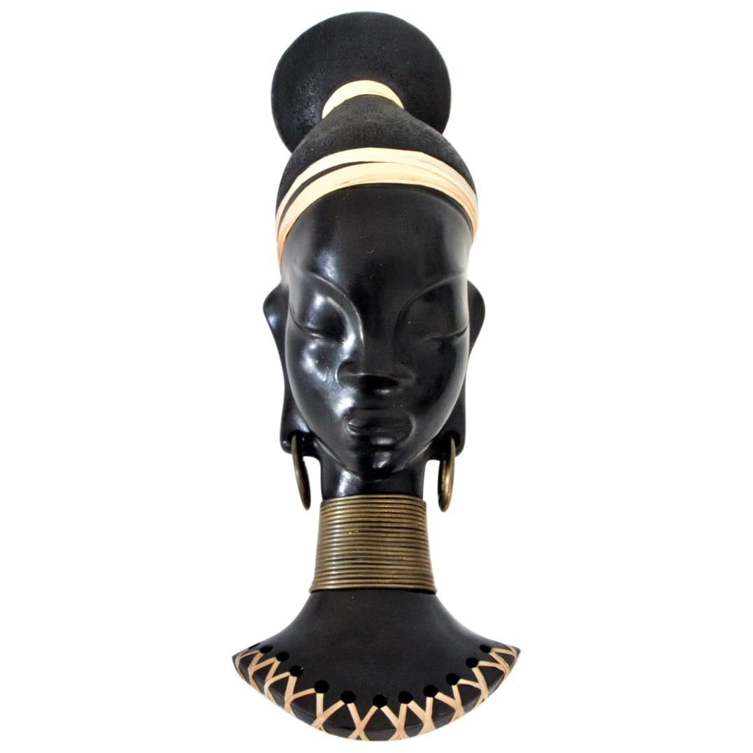 Mask of an African Prinzess by Leopold Anzengruber For Sale