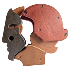 MASK-Skulptur von Bruno Chersicla, signiert, limitierte Auflage 1980er Jahre