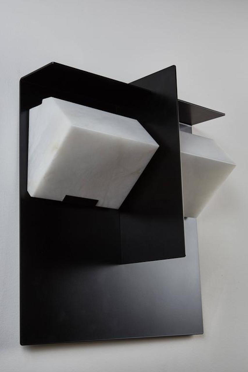 Contemporary Model SMA 119A Mask Wall Lamp by Pierre Chareau for MCDE For Sale