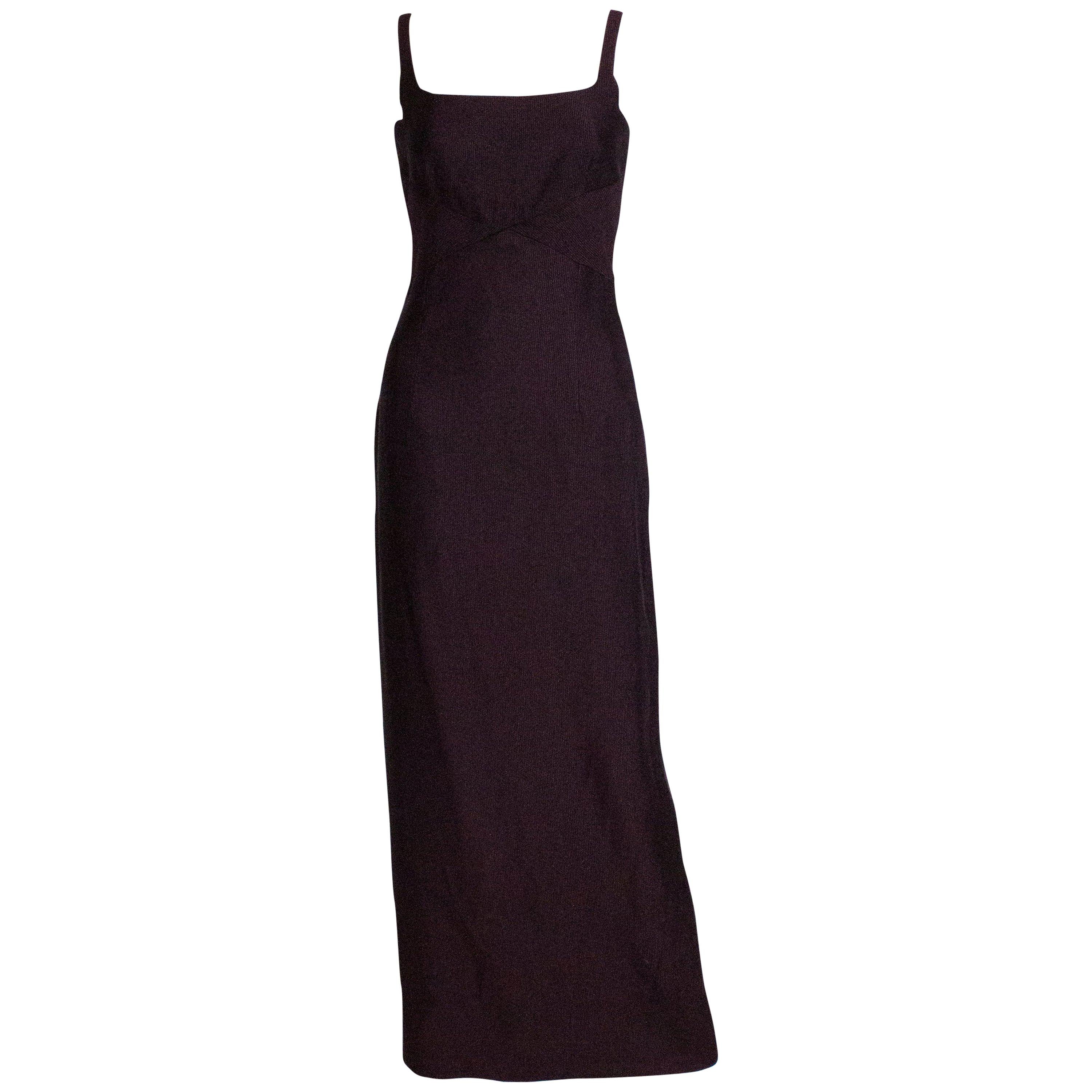 Maska Luxe  Ribbed Aubergine Gown For Sale