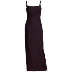 Maska Luxe  Ribbed Aubergine Gown