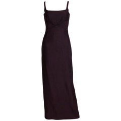 Maska Luxe  Geripptes Aubergine-Kleid